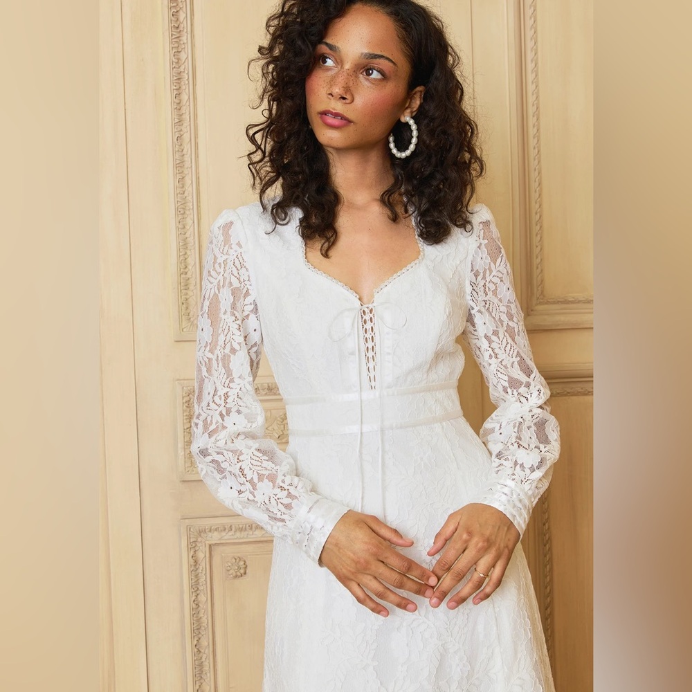 GUNNE SAX for ModCloth Beth Lace Corselette Maxi Dress NEW WITH TAGS NWT XS - Picture 6 of 14